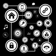 home and technology icon set