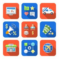 various colorful flat style business distribution marketing proc N2