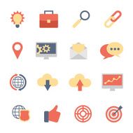 Set of SEO and Development flat icons