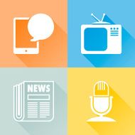 Communication colorful flat icons