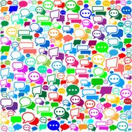 Communication &amp; Chat Bubbles on Seamless Background N2