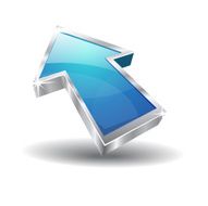3d Glossy Blue Pointer Vector Icon N2