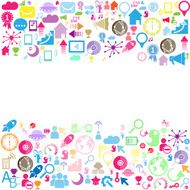 Circle Color Set of network icons N6
