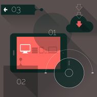 Flat design ui abstract with trend long shadow N2