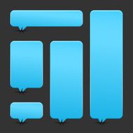 Blue speech bubble icon rounded rectangle empty button
