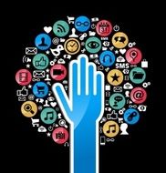 Social media hand tree N4