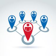 Social network vector illustration leadership and teamwork sign