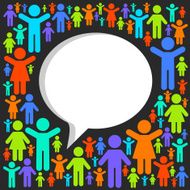 Speech cloud on the background of people icons N2