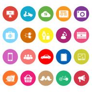 Social network flat icons on white background