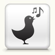 Square Button with Bird Singing N2