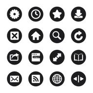 Web Browser and Intenet Icons - Black Circle Series