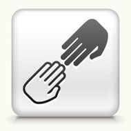 Square Button with Black and White Hands Touching N2