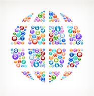 Globe on Social Networking &amp; Internet Color Buttons N3