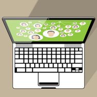 Laptop social media view