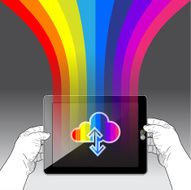 Tablet PC - Data cloud rainbow