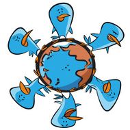 Blue Birds Around World