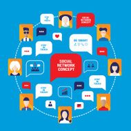 Social network concept People avatars speech bubbles icons N2