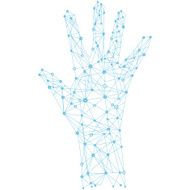 Hand network illustration blue N2