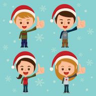Young people give a Like in Christmas