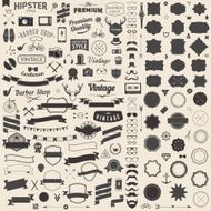 Huge set of vintage styled design hipster icons N3