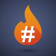 Flame icon with a hash tag
