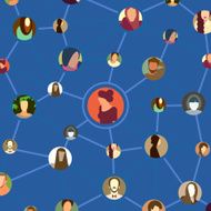 Seamless pattern various avatar faces in social network N2