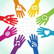 hands connected to share