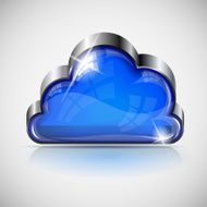 3d glossy cloud button