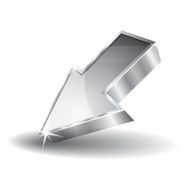 3d Glossy Silver Pointer Vector Icon N2