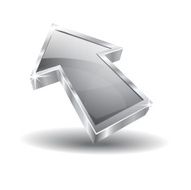 3d Glossy Silver Pointer Vector Icon N3