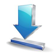 3d Glossy Blue Pointer Vector Icon N4