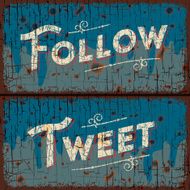 Tweet follow words - social media concept
