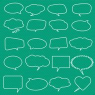 Collection of comic style white speech bubbles