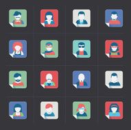 Avatar icon set flat style N4
