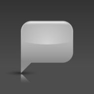 Speech bubble sign glossy icon rectangle pictogram gray background