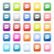 Speech bubble sign web button color internet icon white pictogram