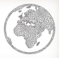 Globe on triangular node royaltfree vecotr graphic N3
