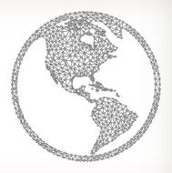 Globe on triangular node royaltfree vecotr graphic N4