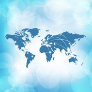 World network map on blue background N2