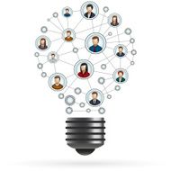 People network light bulb illustrations made of icons N2