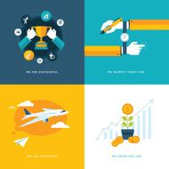 Set of flat design concept icons for business N17