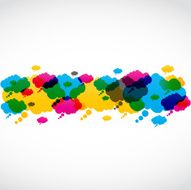 abstract colorful speech bubbles vector
