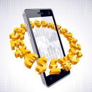 Smartphone Financial charts