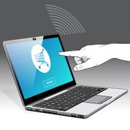 Touchscreen Laptop accessing online shopping N2