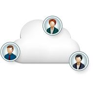 Cloud computing illustration for communication with people