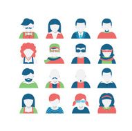 Avatar icon set flat style N5