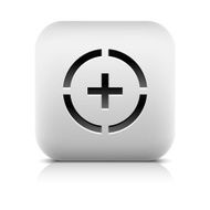 Plus sign black pictogram web internet button rounded square icon