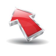 3d Glossy Red Pointer Vector Icon N2