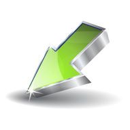 3d Glossy Green Pointer Vector Icon N3