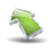 3d Glossy Green Pointer Vector Icon N4